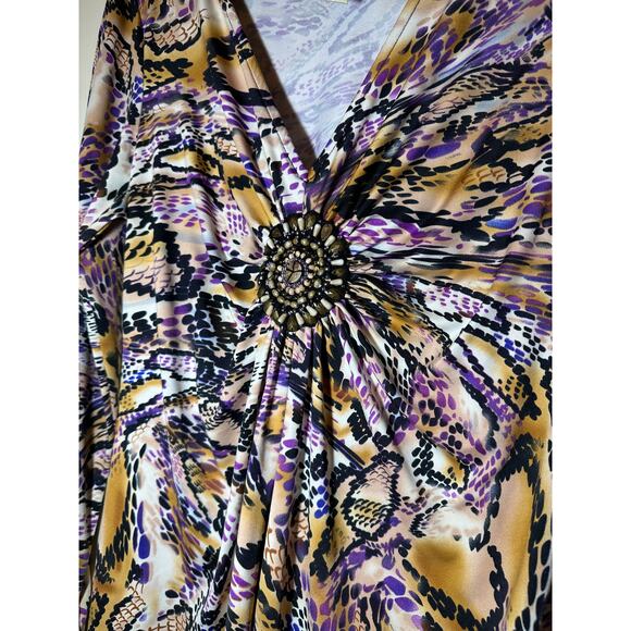 Vintage ICE Woman's Beaded Waist Dress Long Sleeve Size Large - Picture 3 of 5